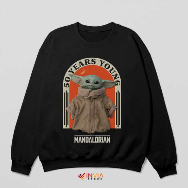Gragu Face 50 Years Young Yoda Black Sweatshirt