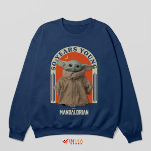 Gragu Face 50 Years Young Yoda Navy Sweatshirt