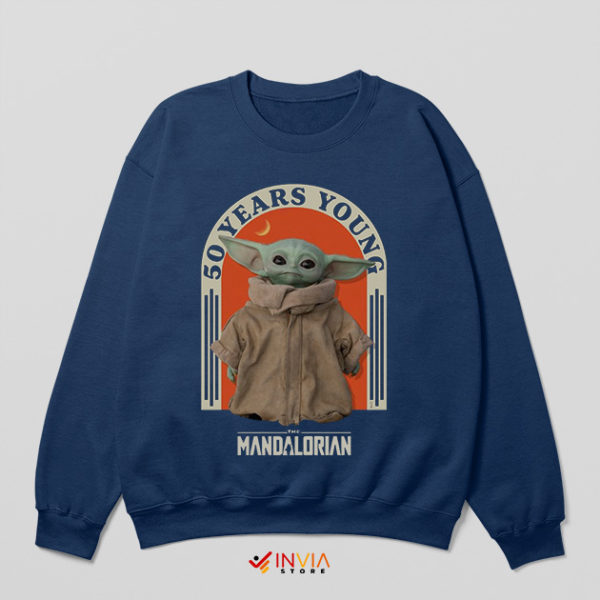Gragu Face 50 Years Young Yoda Navy Sweatshirt