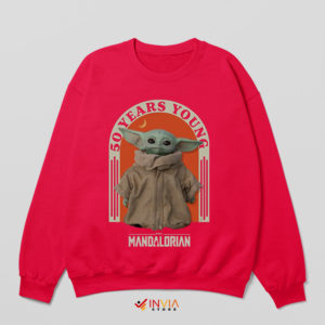 Gragu Face 50 Years Young Yoda Red Sweatshirt