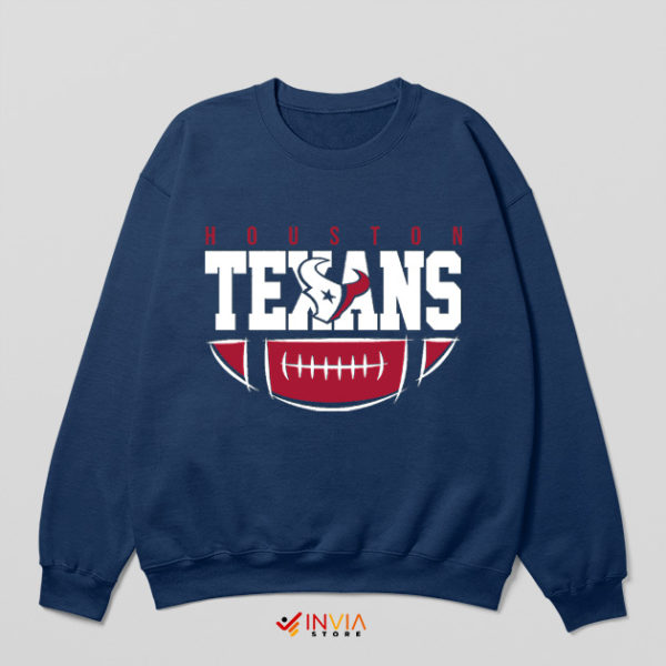 Graphic Art Houston Texans Merch Navy Sweatshirt