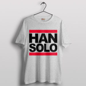 Han Solo Blaster Run DMC Logo Sport Grey T-Shirt