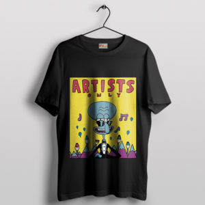 Handsome Squidward Artists Only Black T-Shirt