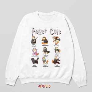 Harry Potter Characters Cute Cats White Sweatshirt