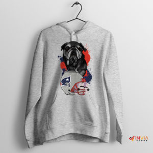 Helmet England Patriots With Dog Sport Grey Hoodie