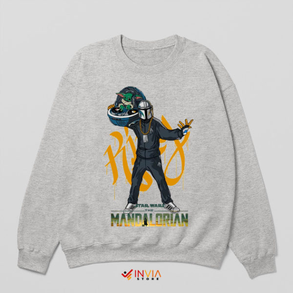 Hip Hop Mando Baby Yoda Cute Sport Grey Sweatshirt