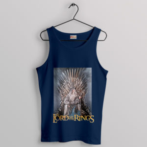 Hobbit Gandalf The Iron Throne LOTR Navy Tank Top