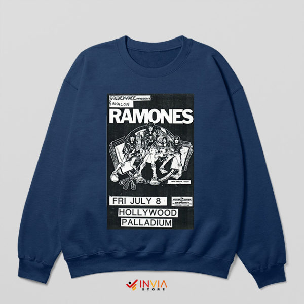 Hollywood Palladium Tamones Tour Setlist Navy Sweatshirt