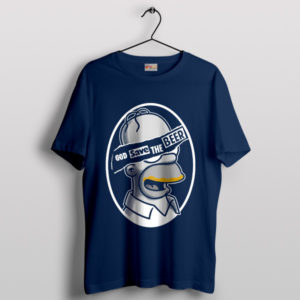 Homer Head God Save the Beer Navy T-Shirt