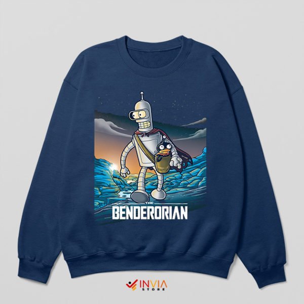 Human Bender Futurama Mandalorian Navy Sweatshirt