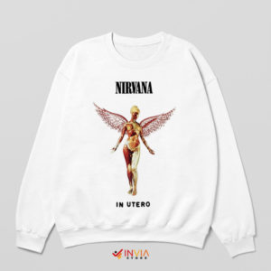 In Utero Album Vover Vintage Nirvana White Sweatshirt