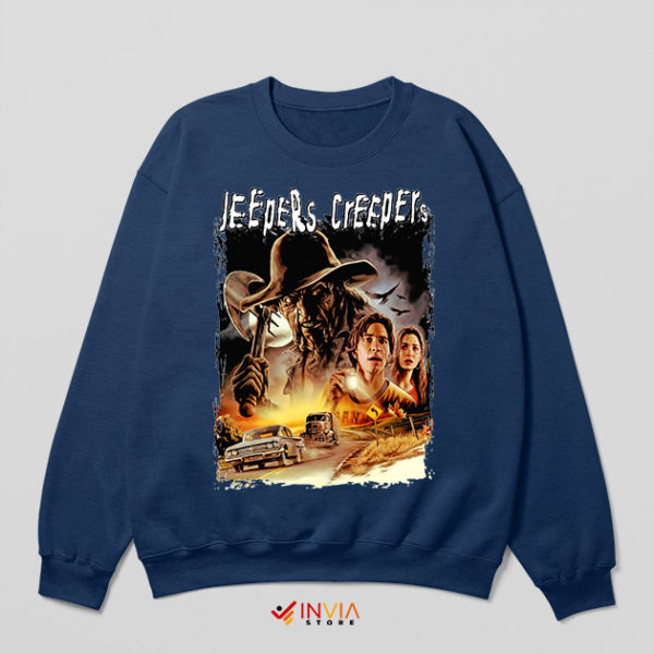 Jeepers Creepers Halloween Costume Art Navy Sweatshirt