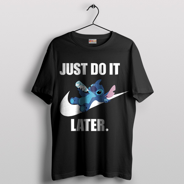 Just Do It Later Stitch Stuff Black T-Shirt