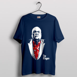 Kingpin Spider Verse Meme the Godfather Navy T-Shirt