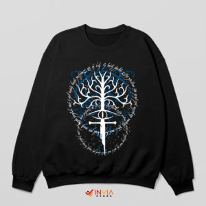 LOTR Tree of Gondor with Crown Black Sweatshirt