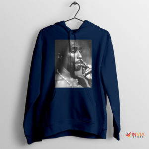 Life Goes On Tupac Shakur Smoke Navy Hoodie