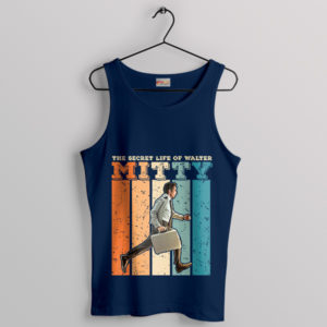 Life Magazine Motto Walter Mitty Navy Tank Top