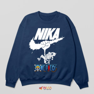 Luffy Gear 5 Nika Mythology Nike Air Navy Sweatshirt