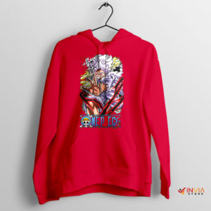 Luffy Gomu Gomu No Mi Gear 5 Red Hoodie