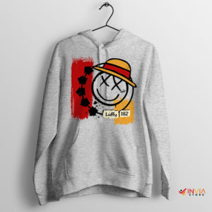 Luffy's Pirate Vibe Meets Blink 182 Sport Grey Hoodie