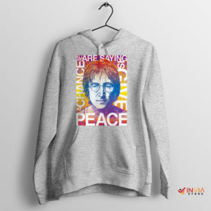 Lyrics Art John Lennon 1964 Sport Grey Hoodie
