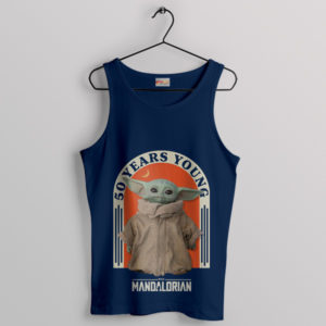 Mandalorian Baby Yoda 50 Years Young Navy Tank Top