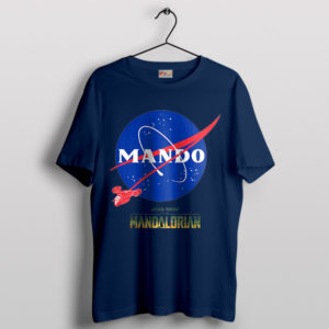 Mando Mandalorian Nasa Logo History Navy T-Shirt