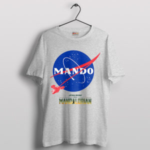 Mando Mandalorian Nasa Logo History Sport Grey T-Shirt