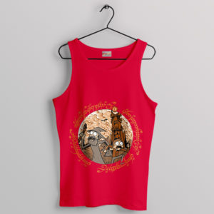 Map of Middle earth Rick Morty Red Tank Top