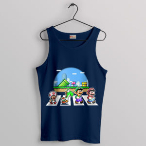 Mario Bros Abbey Road Movie Merch Navy Tank Top