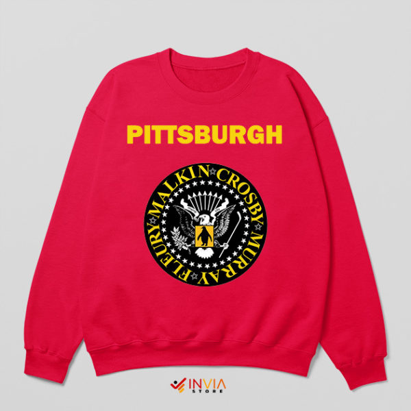 Mascot Pittsburgh Penguins Ramones Red Sweatshirt