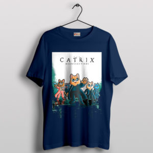Meme Cats The Matrix 4 Teaser Navy T-Shirt