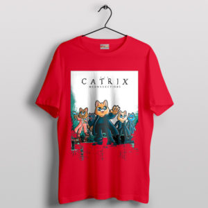 Meme Cats The Matrix 4 Teaser Red T-Shirt