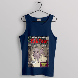 Meme Comic The Fab Four Band Navy Tank Top