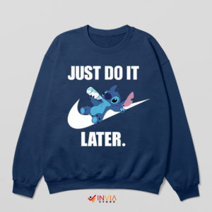 Meme Lilo Stitch Just Do It Later Navy Sweatshirt