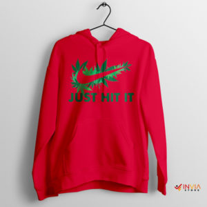 Meme Nike Cannabis Leaf Red Hoodie