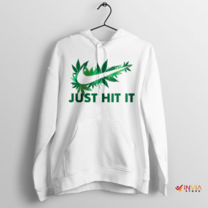 Meme Nike Cannabis Leaf White Hoodie