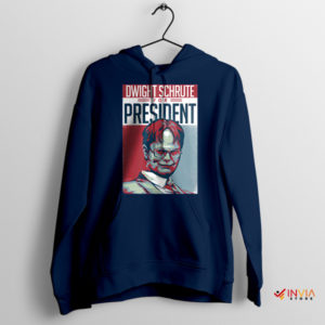 Meme President Dwight Schrute Idiot Quote Navy Hoodie