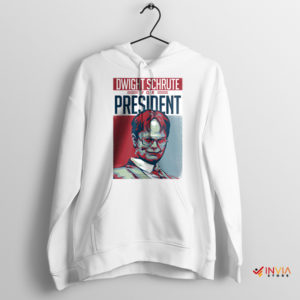 Meme President Dwight Schrute Idiot Quote White Hoodie