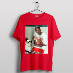 Moment Michael Jordan Smoke Cigars Red T-Shirt