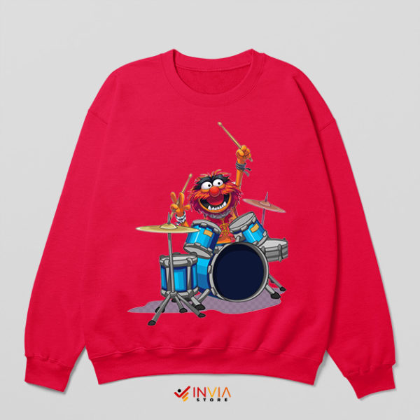 Monster Drummer Muppets Animal Red Sweatshirt