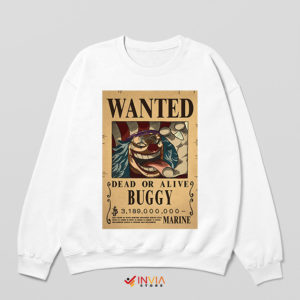 Most Wanted Clown Pirate Buggy White Sweatshirt