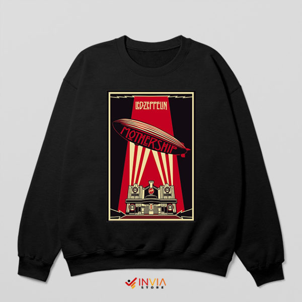 Mothership in Galaxy Led Zeppelin Black Sweatshirt