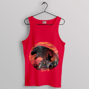 Mothra Godzilla Japanese Art Red Tank Top