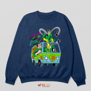 Mystery Machine Van Villains Spider Man Navy Sweatshirt