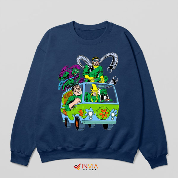 Mystery Machine Van Villains Spider Man Navy Sweatshirt