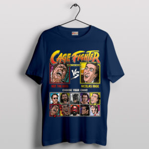 Nicolas Cage Meme Street Fighter 6 Characters Navy T-Shirt