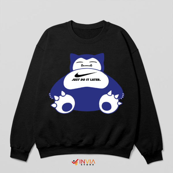 Nike Just Do It Cute Snorlax Meme Black Sweatshirt