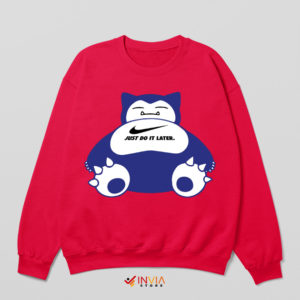 Nike Just Do It Cute Snorlax Meme Red Sweatshirt