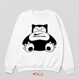 Nike Just Do It Cute Snorlax Meme White Sweatshirt